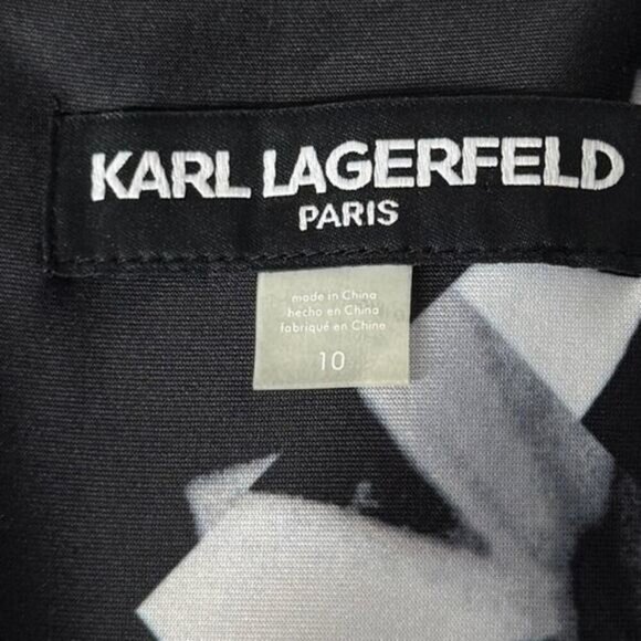 KARL LAGERFELD Paris Floral Ruched Sheath Dress Women's Sz 10 - Picture 5 of 5